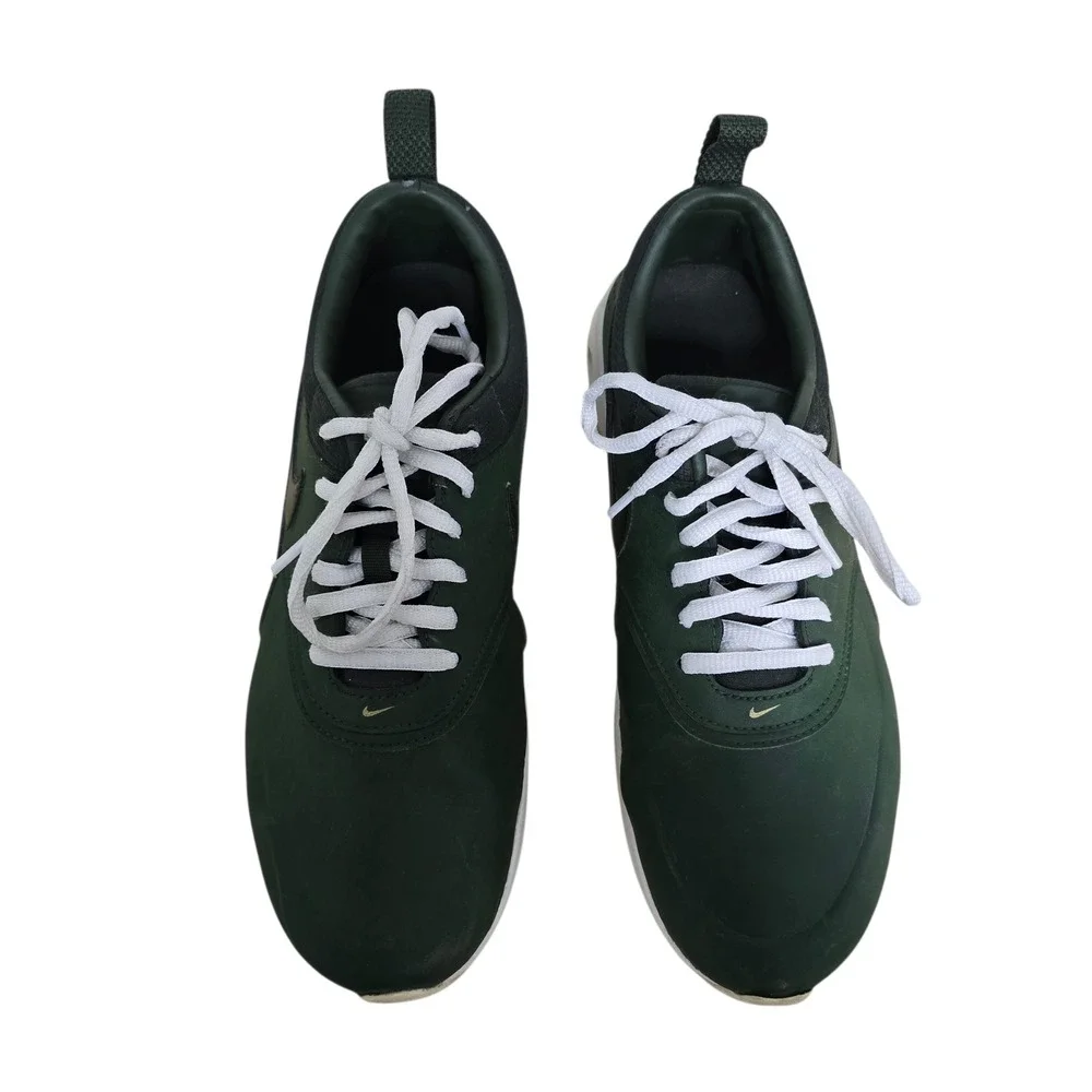 Nike Thea Women's Dark Green Casual Leather Athletic Shoes Size 8.5 Sneakers‎